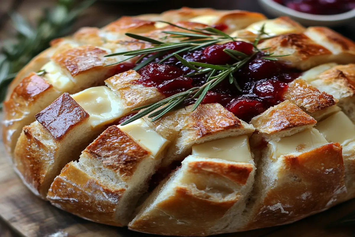 cranberry brie pull apart bread