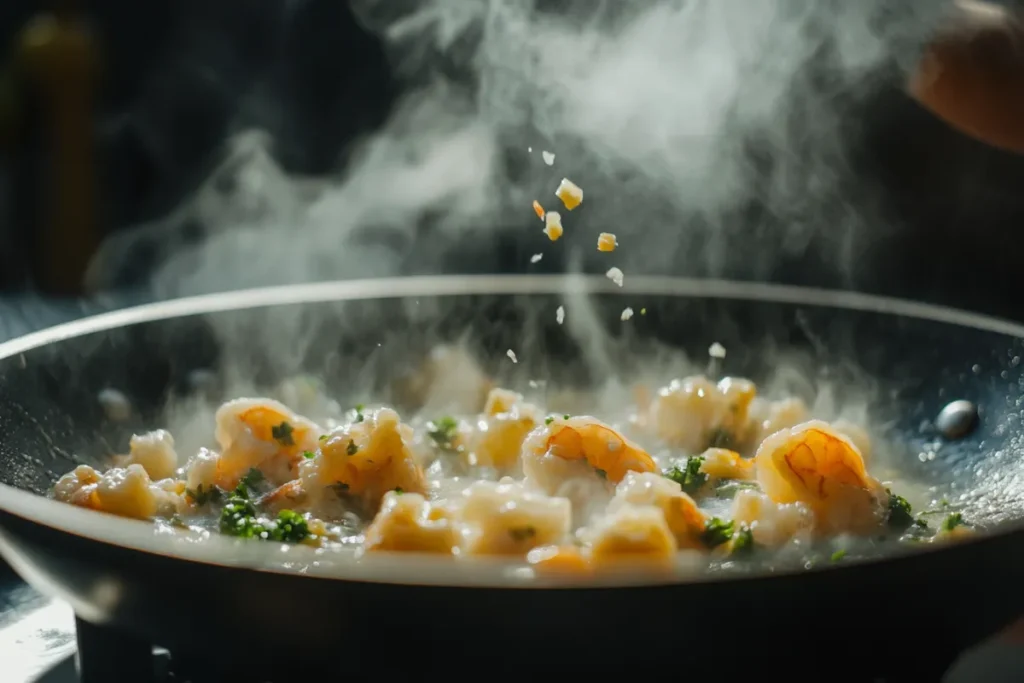 Creamy Mozzarella Shrimp Pasta