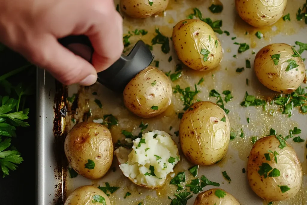 garlic butter smashed potatoes